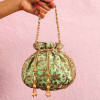 Gift Jari Work Potli Shaped Handbag