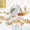 Kaju Katli with Diwali Diyas & Almonds Online