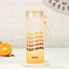 Gift Keep Going - Frosted Glass Bottle - Personalized - Orange