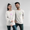 Gift Key To My Heart Personalized Fluorescent Sweatshirt - Set Of 2 - Offwhite