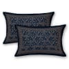 Shop Khari Gold Print Cotton Bedsheet Set With Pillow Covers - Dark Blue