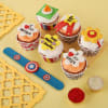 Kids Rakhi with assorted cupcakes Online
