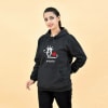 Gift King Queen Personalized Woolen Hoodies For Couple - Grey