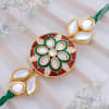 Gift Kundan And Meena Floral Work Rakhi