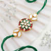 Kundan And Meena Floral Work Rakhi Online