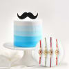 Kundan And Meena Rakhi Set Of 4 With Moustache Cake Online