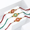 Gift Kundan and Meena Work Set of 3 Rakhis