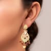 Kundan And Pearl Drop Meena Earrings Online