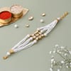 Gift Kundan And Pearls Bracelet Rakhi