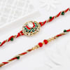Kundan Lotus Braided Rakhis - Set Of 2 Online