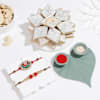 Kundan Lotus Rakhi Hamper Online