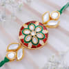 Gift Kundan Meenakari Rakhi With Savoury Dry Fruits