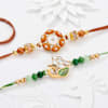 Kundan Peacock And Pearl Rakhis - Set Of 2 Online