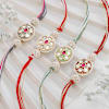 Gift Kundan Rakhi Set Of 4 And Assorted Chocolates