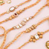 Gift Kundan Rakhi Set of 5 With Kesar Kaju Katli