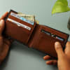 Buy Kundan Rakhi With Personalized Leather Wallet