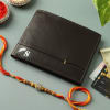 Kundan Rakhi With Personalized Leather Wallet Online