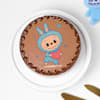 Gift Labubu Love Chocolate Photo Cake - Blue