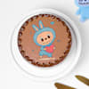 Gift Labubu Love Chocolate Photo Cake - Blue - Half kg