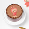 Gift Labubu Love Chocolate Photo Cake - Pink