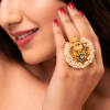 Lakshmi Antique Gold Finish Adjustable Ring Online