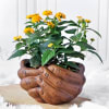 Shop Lantana Flower Plant in Folded Hands Ceramic Planter
