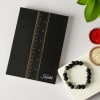 Lava Stone Bracelet Rakhi WIth Personalized Notebook Online