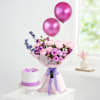 Lavender Bliss Bouquet And Frosted Fantasy Mini Cake Combo Online