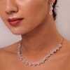 Lavender Coloured Stone and CZ Necklace Set Online