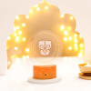 Laxmi Charan Wooden Base LED Lamp Online