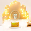 Gift Laxmi Charan Wooden Base LED Lamp