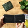 Gift Leaf Green Croc Embossed Personalized Leather Wallet