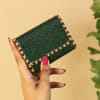 Leaf Green Floral Embossed Leather Wallet Online