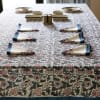 Buy Leaf Print Cotton Table Cover With Set Of 6 Napkins
