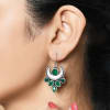 Gift Leafy Moon Green Stone Earrings