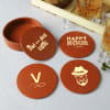 Gift Leather Ice Bucket And Coaster Set - Personalized