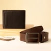 Leather Wallet And Belt Combo For Men - Brown Online