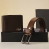 Gift Leather Wallet And Belt Personalized Combo For Men - Brown