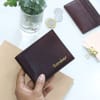 Buy Leather Wallet And Card Holder Set - Personalized - Brown