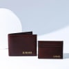 Gift Leather Wallet And Pen Set - Personalized - Brown