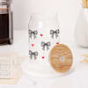 Shop Leopard Bow Personalized Can Glass Tumbler