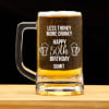 Less Thinky More Drinky Personalized Birthday Beer Mug Online