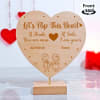 Let's Flip For Love Personalized Heart Shaped Showpiece with Stand Online
