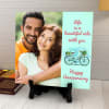 Gift Life is a beautiful ride with you Personalized Anniversary Tile