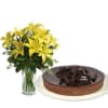 Lilies Bouquet with chocolate cheesecake Online