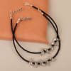 Gift Little Birdies Silver Oxidised Anklets (Pair)