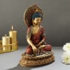 Gift Lord Buddha Gold Toned Hand Painted Idol