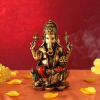 Lord Ganesha Idol Sitting on Lotus Flower Online