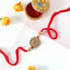 Gift Lord Krishna Rakhi with CZ Stones & Golden Pearls