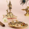 Lord Murugan (Kartikeya) Brass Idol With Pooja Set Online